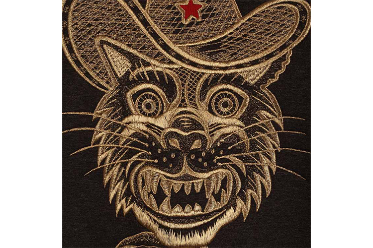 gucci/古驰 春秋桑蚕丝灰色圆领长袖动物图案男针织衫408241x5977 gu