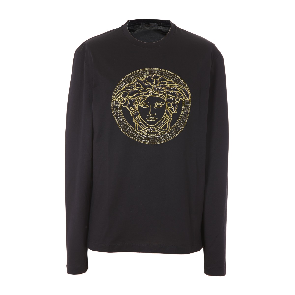 versace/范思哲 黑色全棉男士长袖t恤 a75034 a201952 a92y