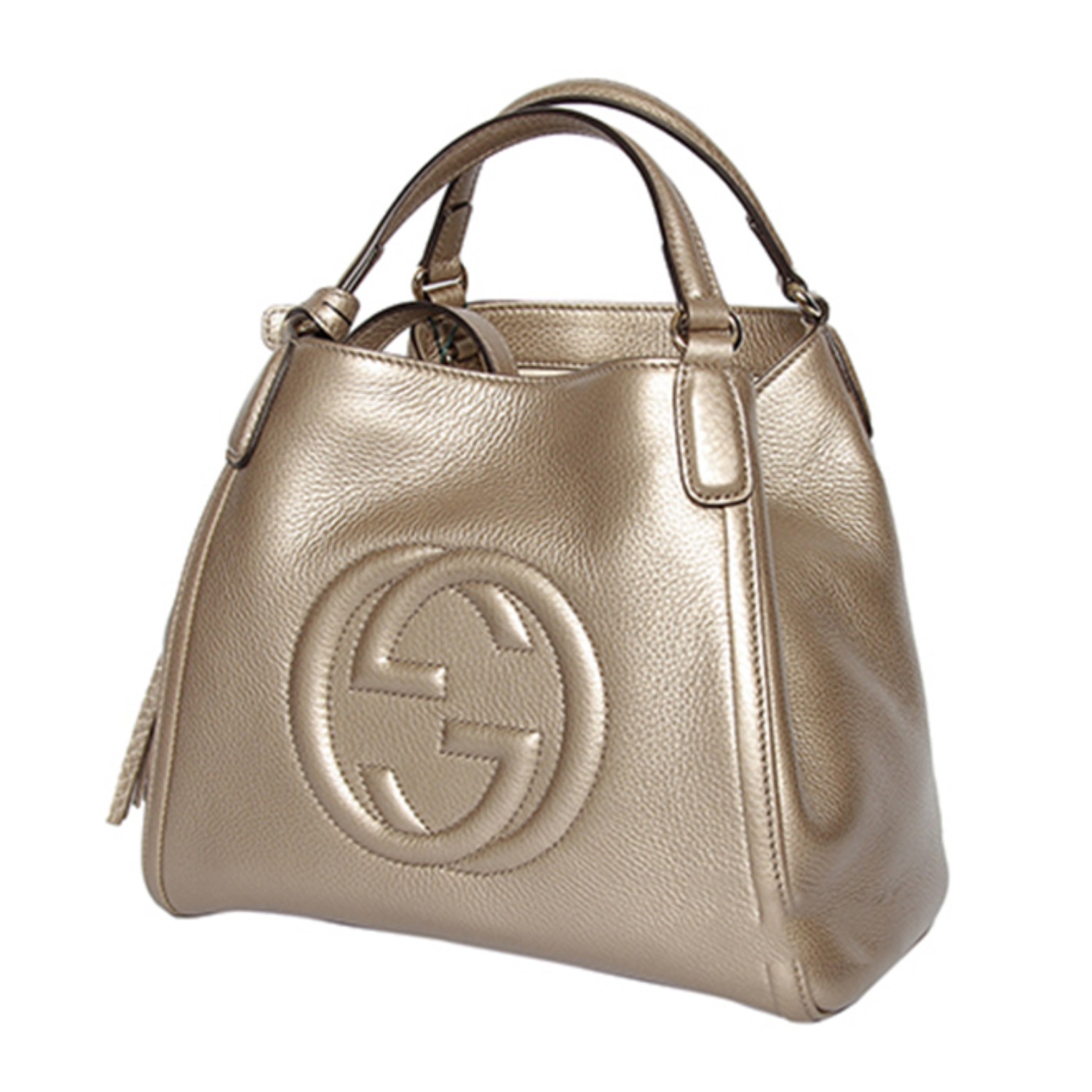 【包邮包税】gucci/古驰 女士香槟色真皮手提包 336751 ah90g 9524