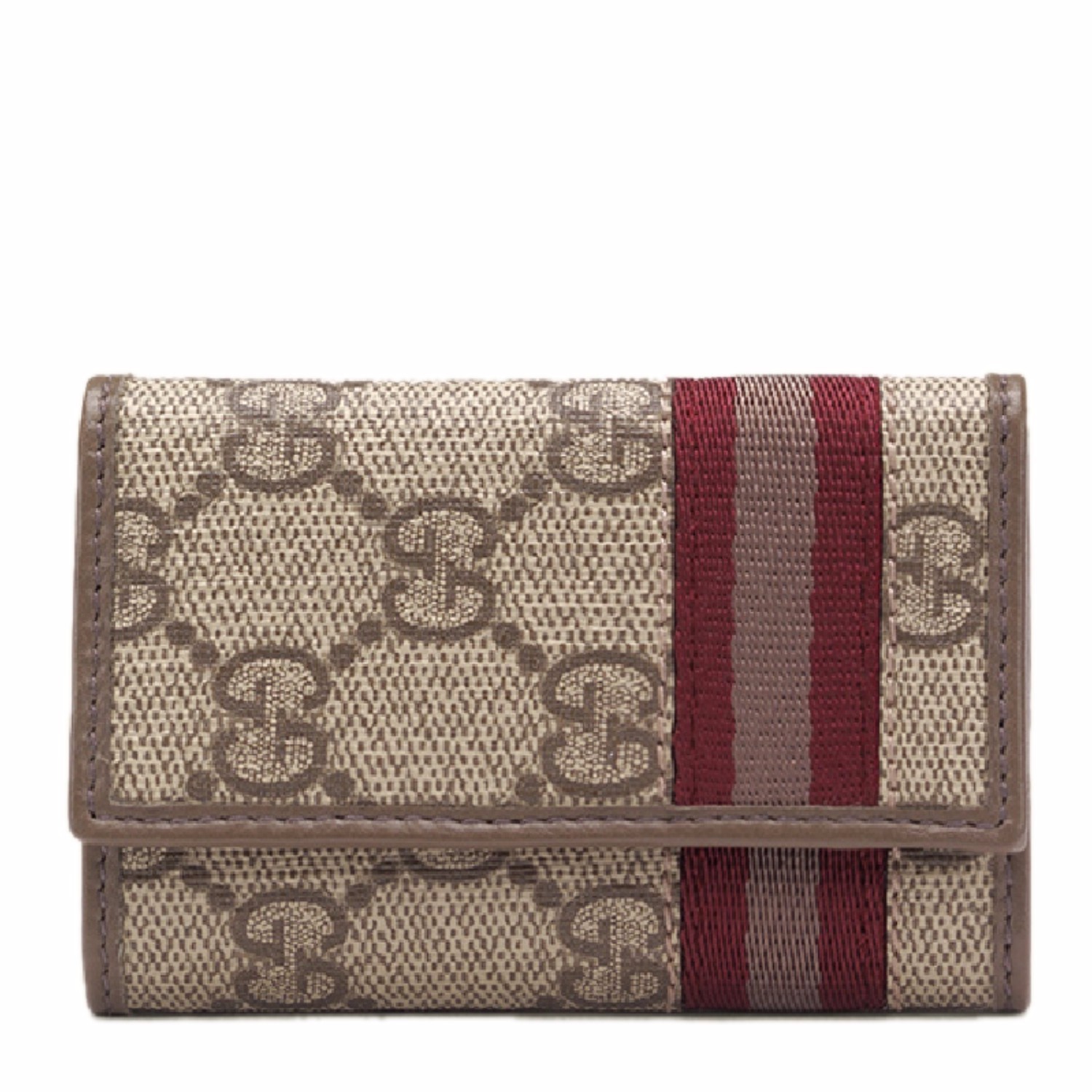 gucci/古驰 男士卡其色双g压花帆布钥匙包小型皮具 138077 kgd8r 9793