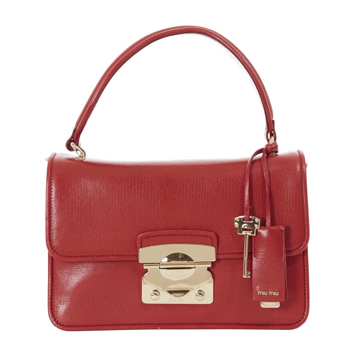 【包邮包税】miumiu/缪缪 红色牛皮女士手提单肩包 5ba026 2era f068z