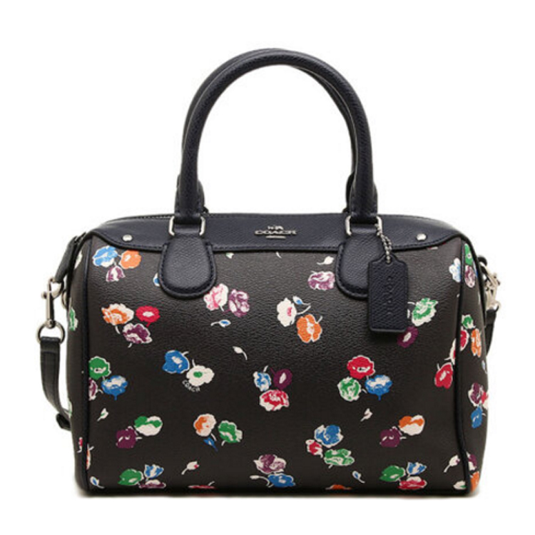 coach/蔻驰 女士pvc黑色印花波士顿包手提包37491