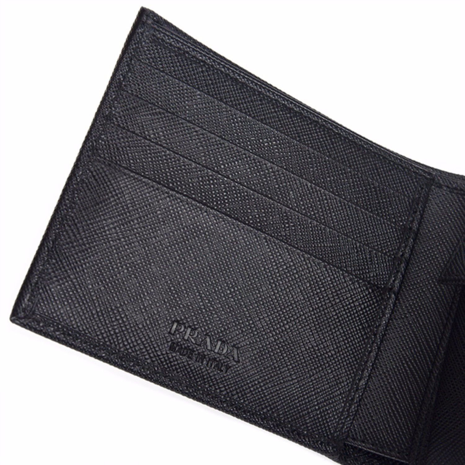 【包邮包税】prada/普拉达 男士黑色牛皮短款钱包 2mo738 053 f0002