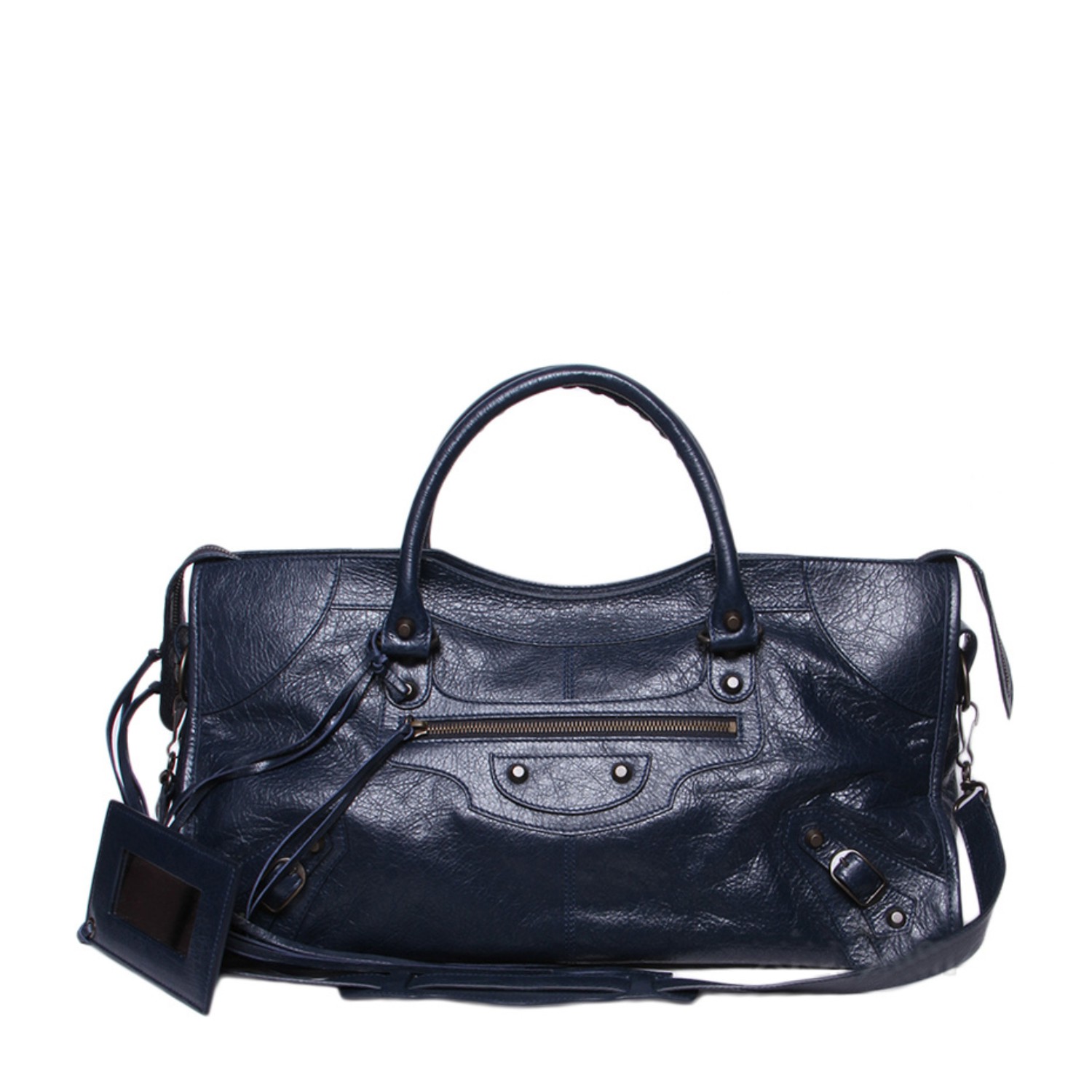 【包邮包税】balenciaga/巴黎世家 女士纯色羊皮中号提挎两用包