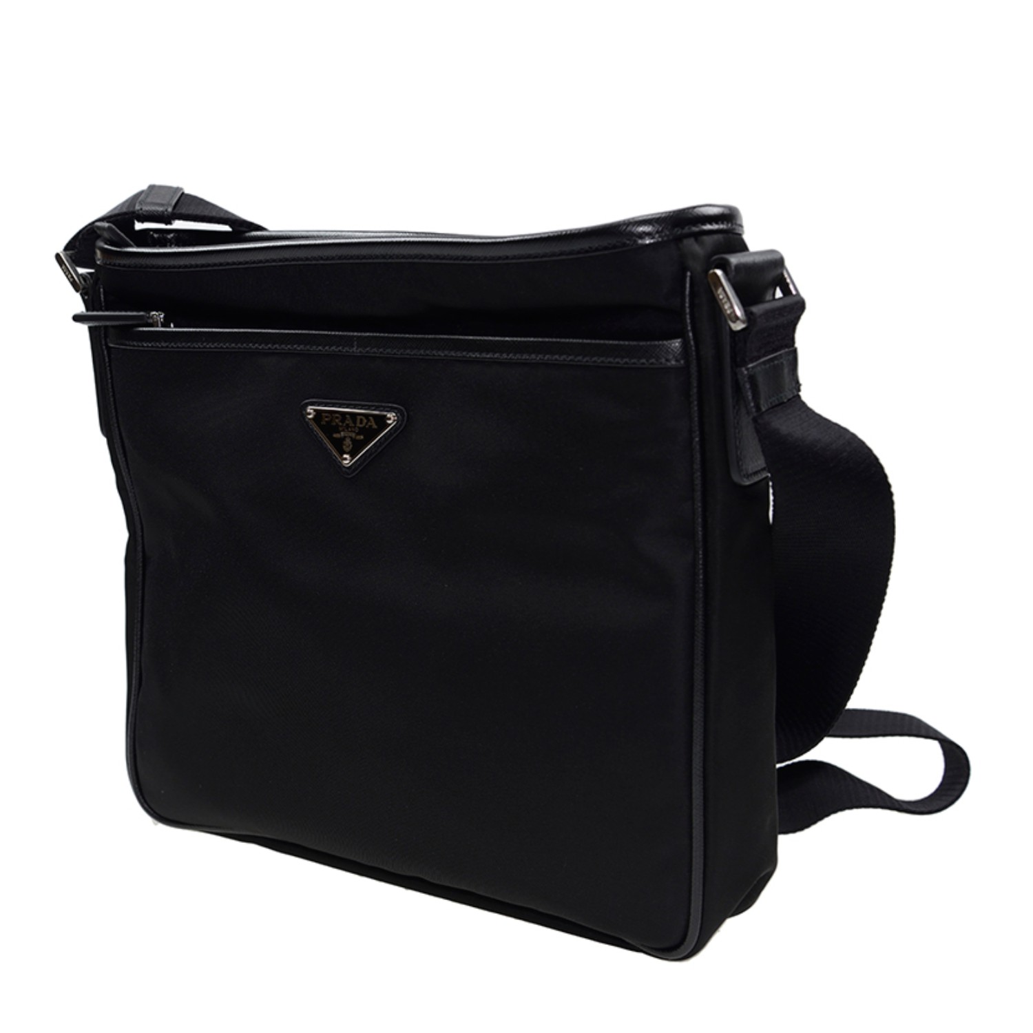 【包邮包税】prada/普拉达 男士黑色尼龙斜挎包 2vh797 064 f0002