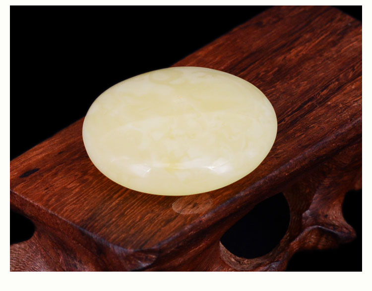 hechang/禾场 天然蜜蜡 荔枝白平安扣吊坠 约8.3g