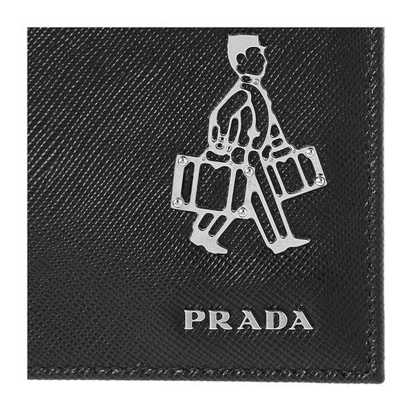 prada/普拉达 小型皮具 牛皮十字纹理男士护照包