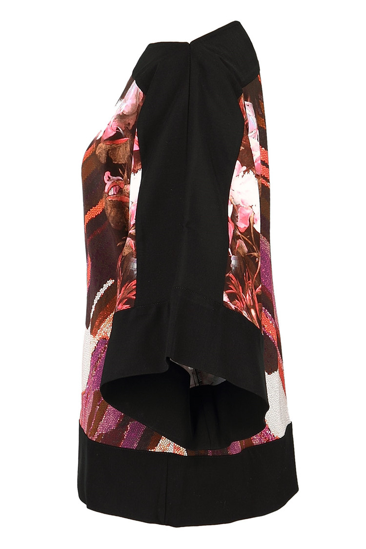 cavalli class/cavalli class 时尚彩绘印花拼接上衣中袖女士t恤