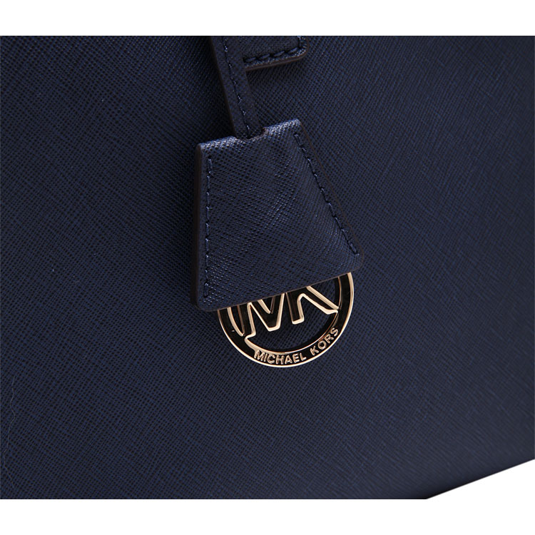 mk michael kors/迈克·科尔斯藏青色经典logo装饰女士牛皮手提单包&