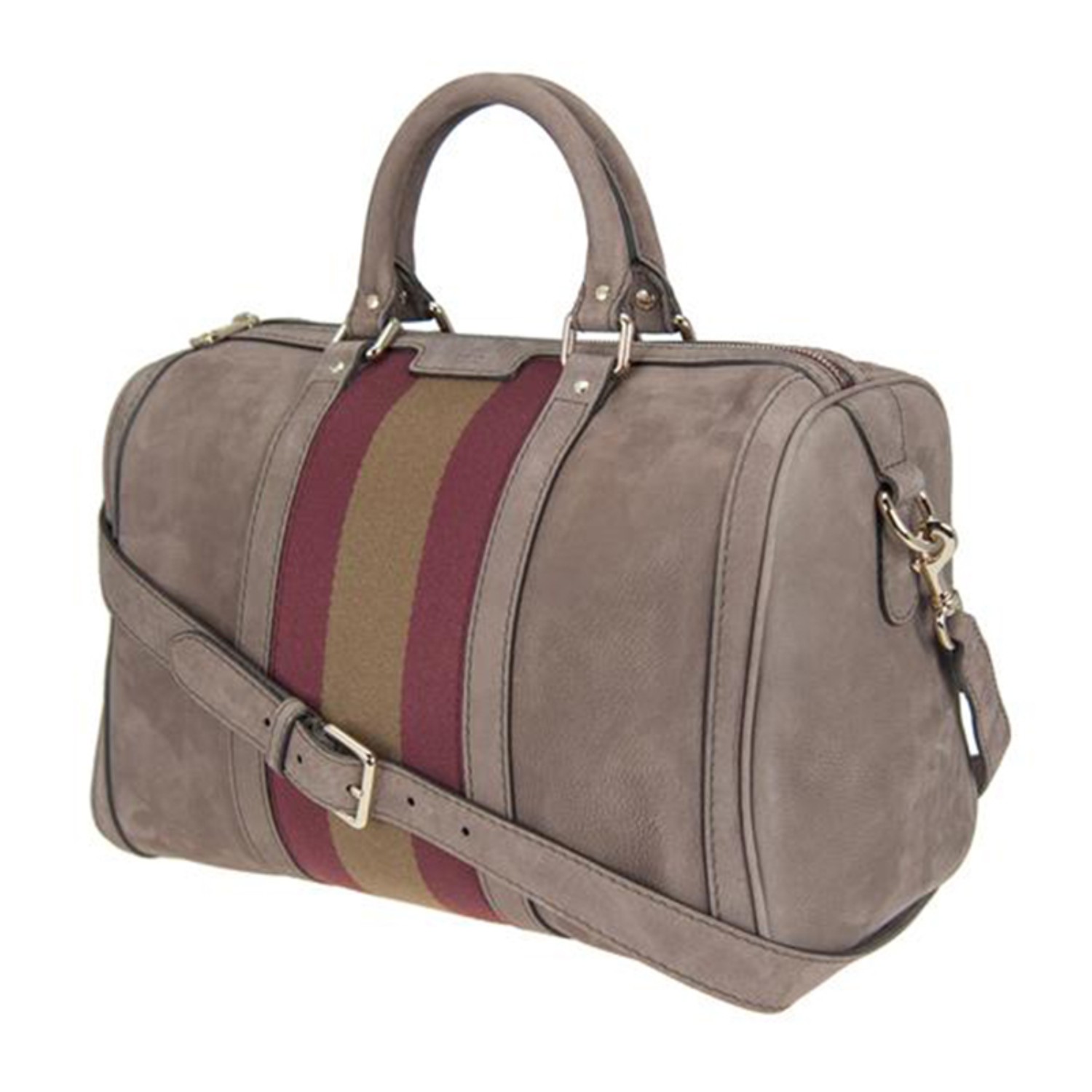 【包邮包税】gucci/古驰 女士咖啡色pvc圆筒形手提包