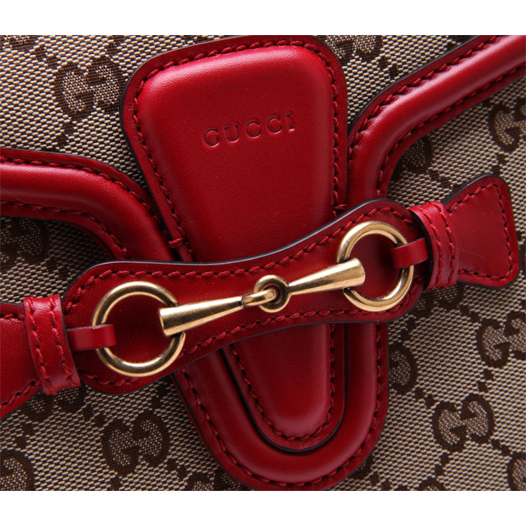 gucci/古驰lady web系列中号红色经典双glogo提花包身女士单肩斜挎