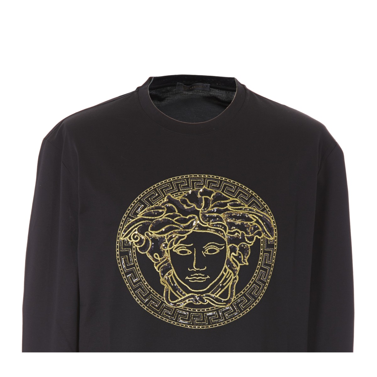 versace/范思哲 黑色全棉男士长袖t恤 a75034 a201952 a92y