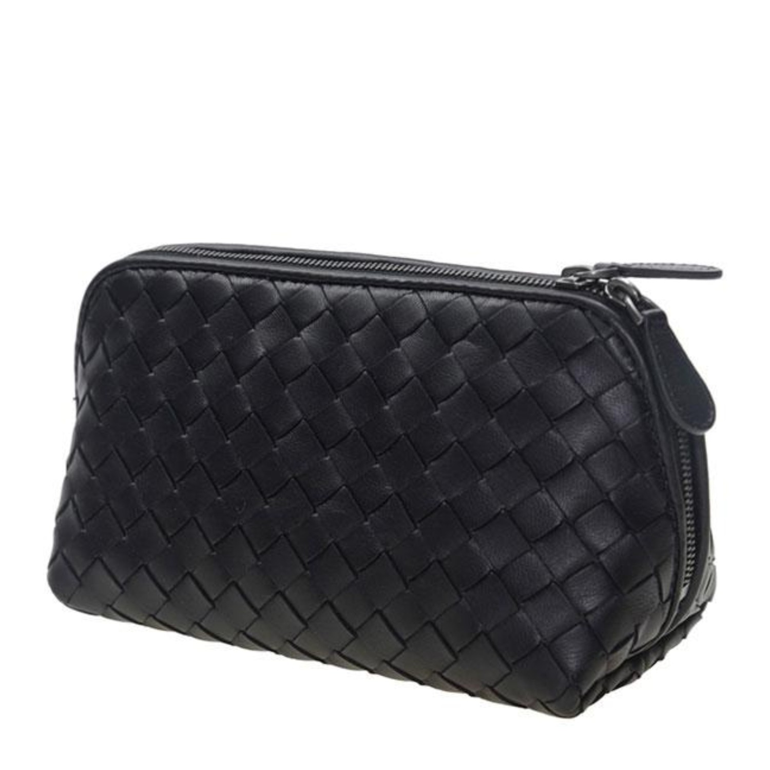 bottega veneta/葆蝶家 女士黑色小羊皮手拿包化妆包 132534 v001n