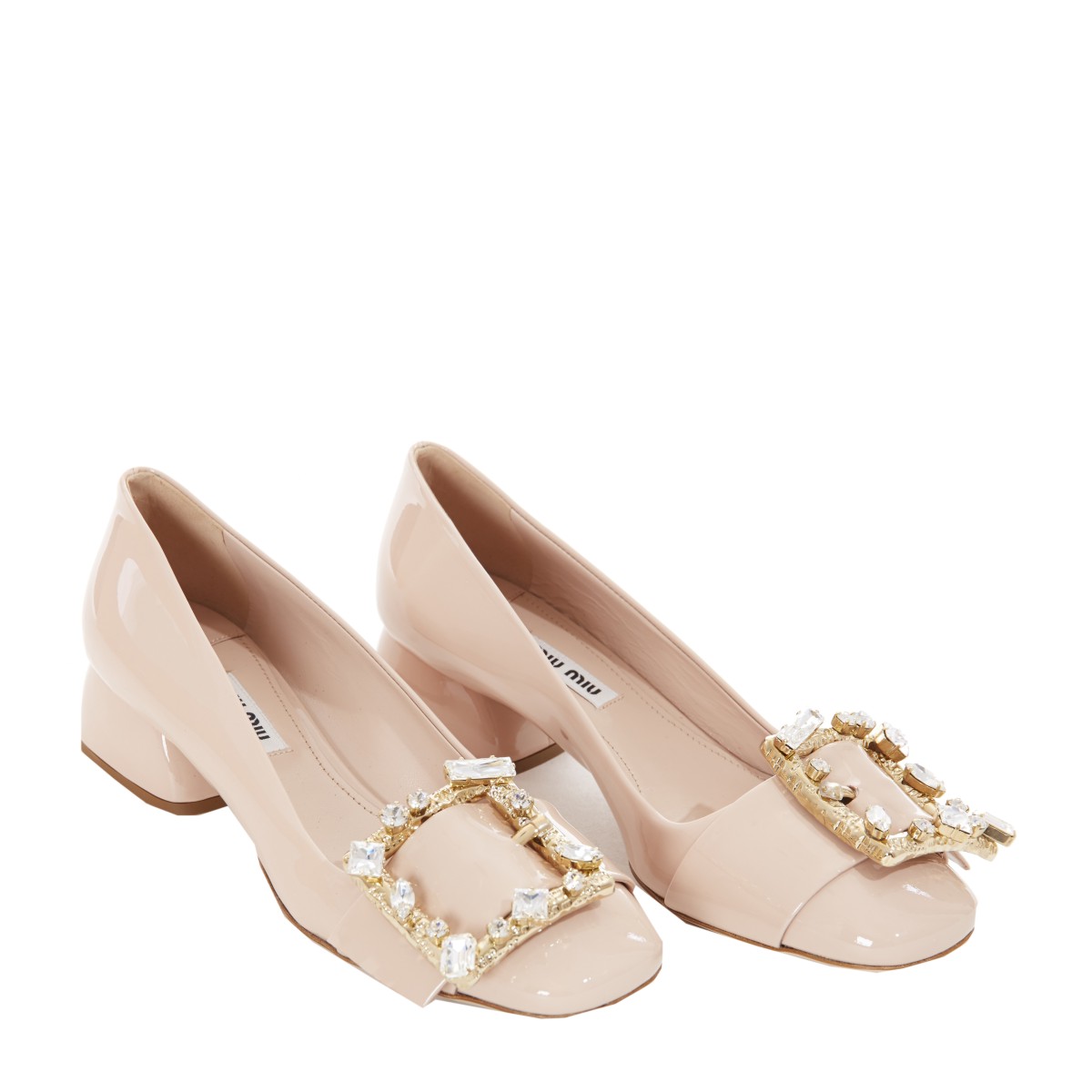 miumiu/缪缪 裸色漆皮女士休闲鞋低跟鞋 5i561a 3ap9 f0236