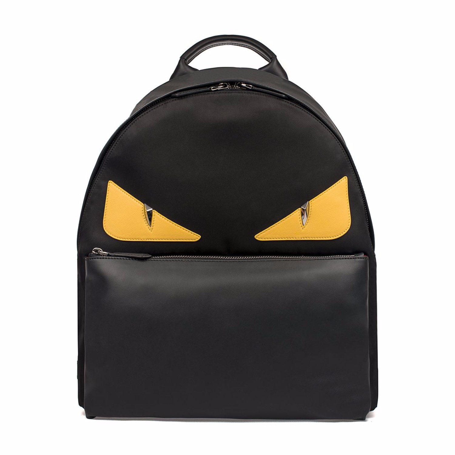 【包邮包税】fendi/芬迪 中性款黑色小怪兽拼接牛皮双肩包backpacks 7