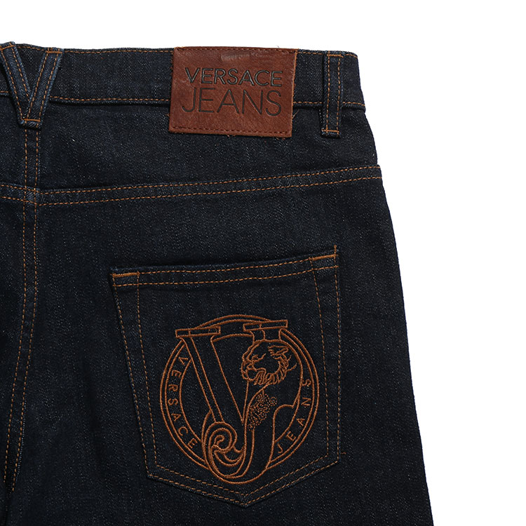 versace jeans/范思哲牛仔#男士牛仔蓝经典休闲紧身款棉质牛仔裤-男士