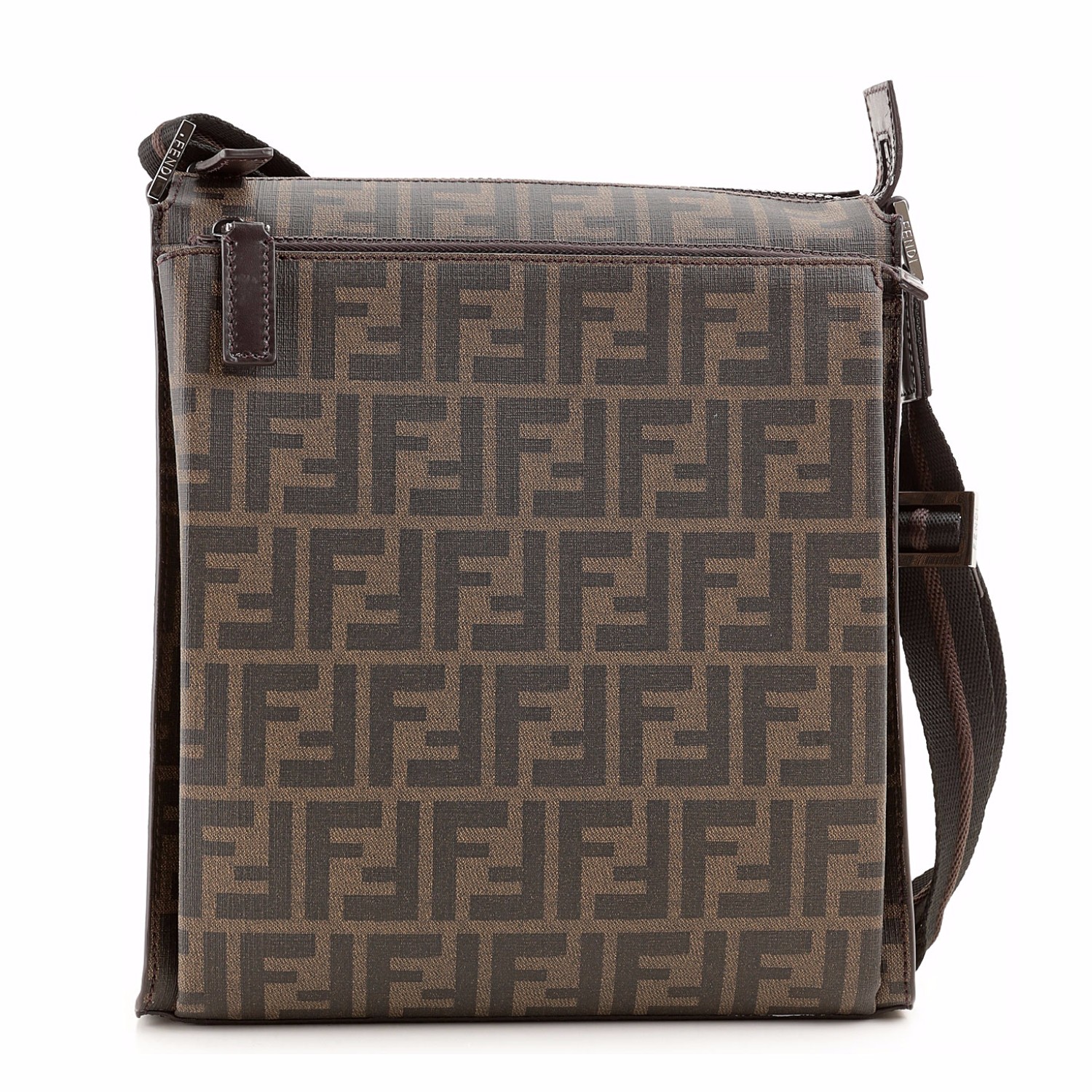 【包邮包税】fendi/芬迪 男士烟草色双flogopvc/牛