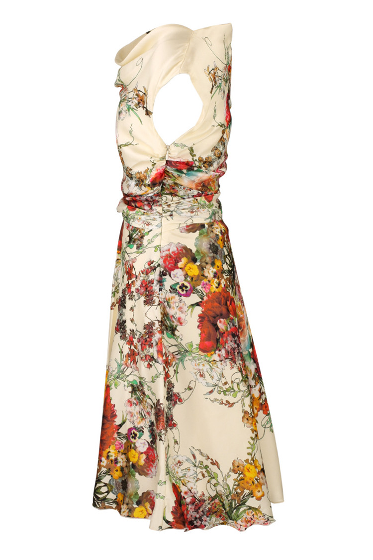 gucci(古驰)#两件套#棕红色真丝内搭素花色女士连衣裙