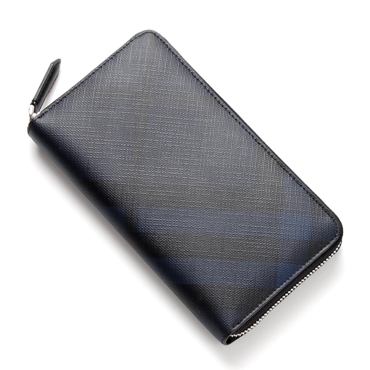 burberry/博柏利 男士黑/蓝色pvc/牛皮格纹长款钱包 3996189