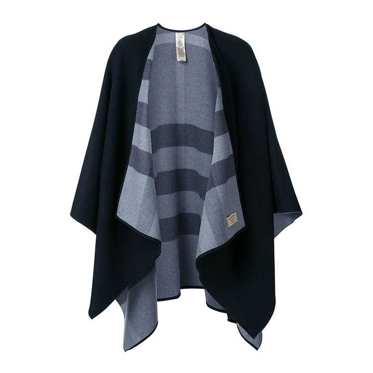 披肩】burberry/博柏利 炭灰色 羊绒 女士格纹两面斗篷#4029404【正品