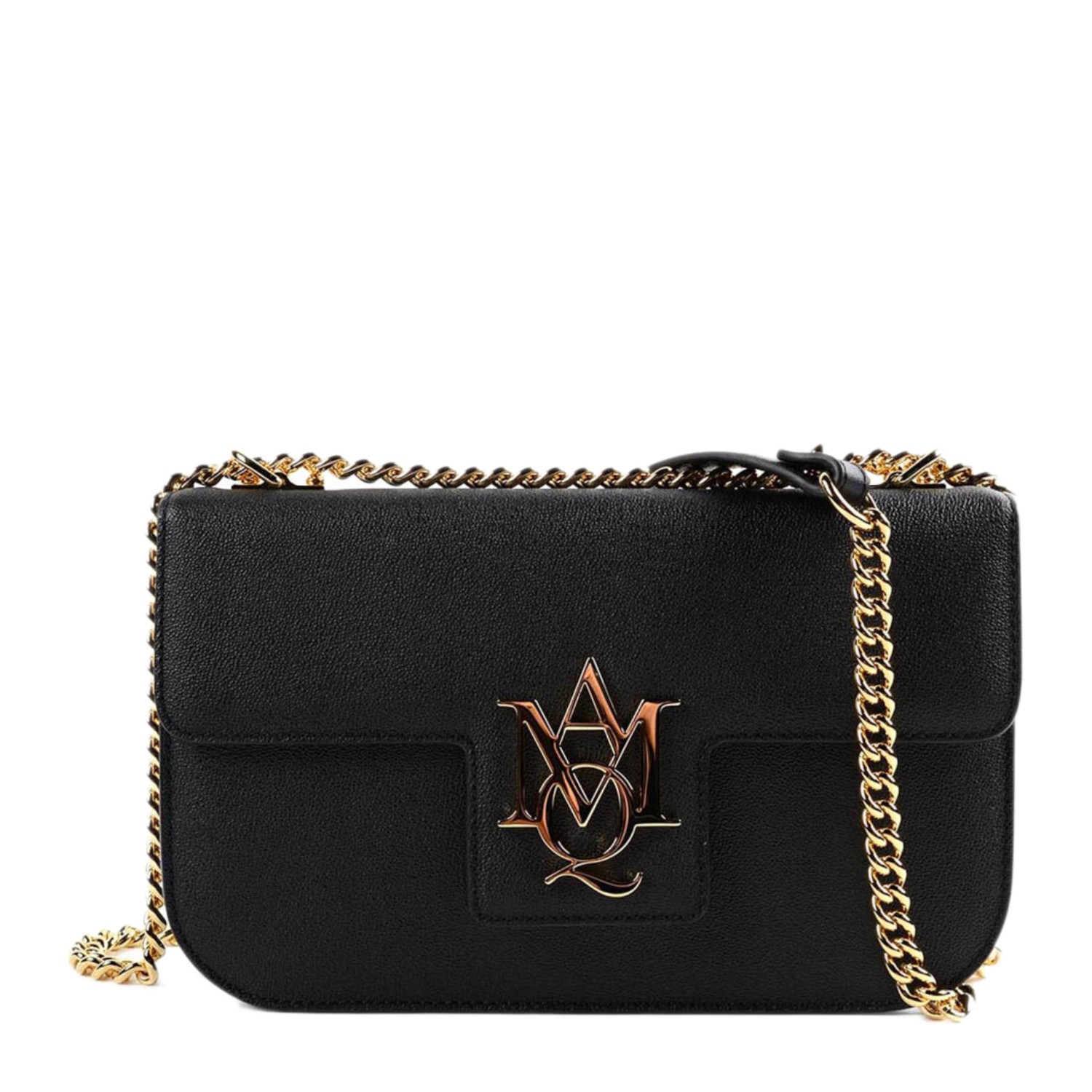 【包邮包税】alexander mcqueen/亚历山大麦昆 女士黑色牛皮单肩包