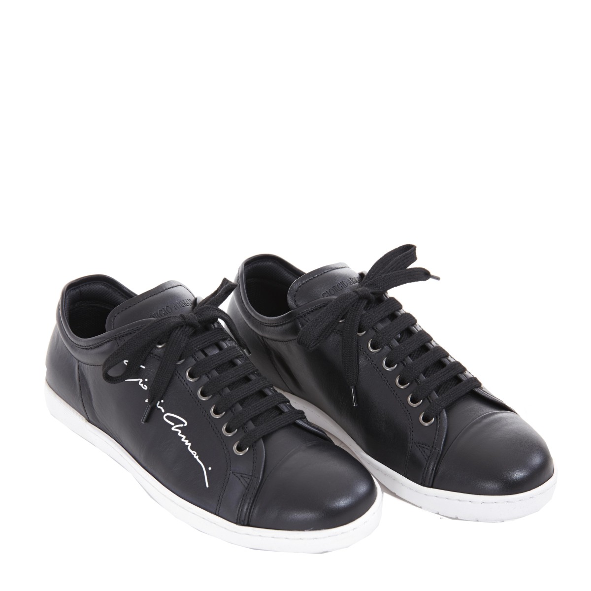 giorgio armani/乔治阿玛尼 黑色牛皮男士休闲鞋 x2x060 xc552 00002