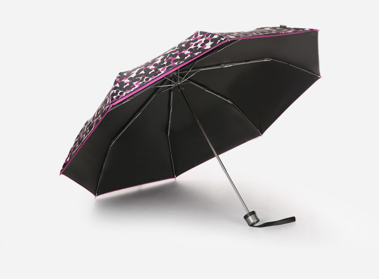 knirps/克尼普斯 女折叠三折伞防晒防紫外线户外晴雨伞遮阳伞黑胶伞