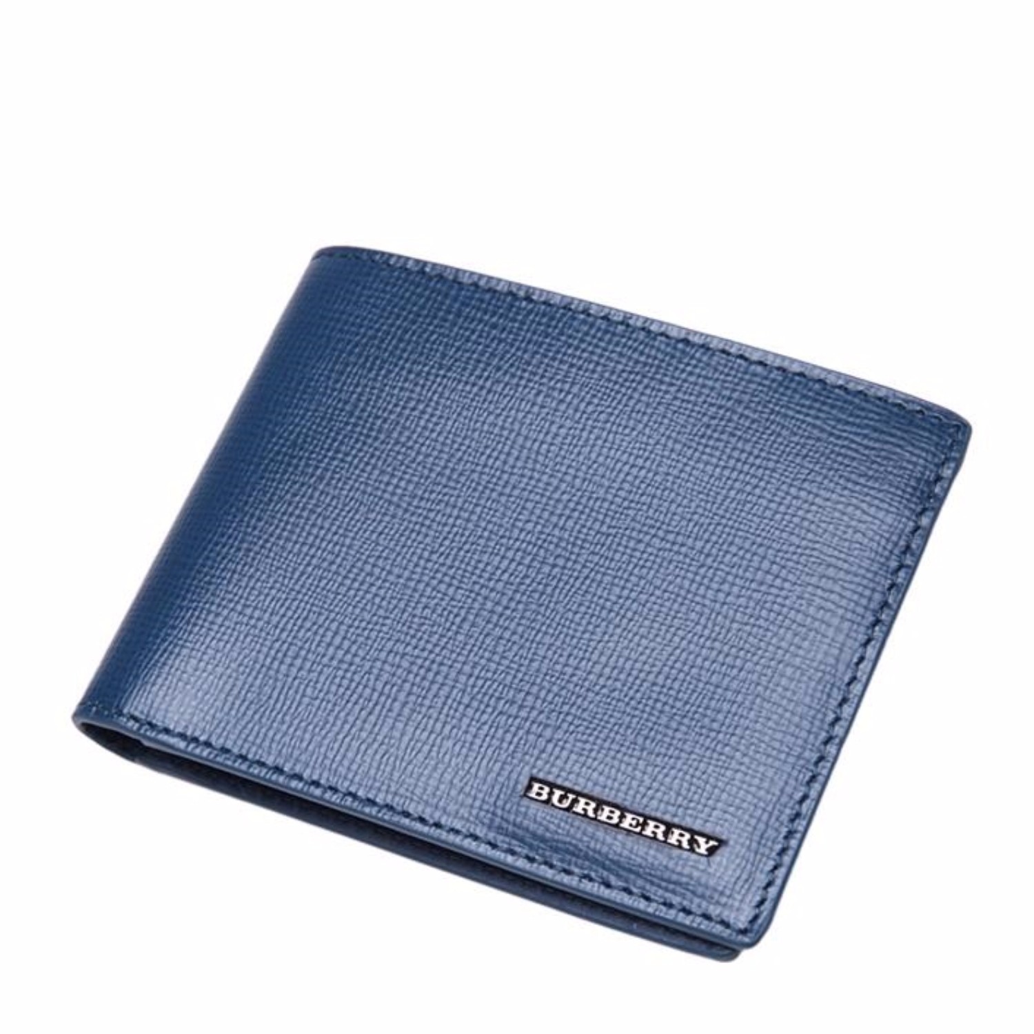 【包邮包税】burberry/博柏利 蓝色男士牛皮短款钱包 4005805