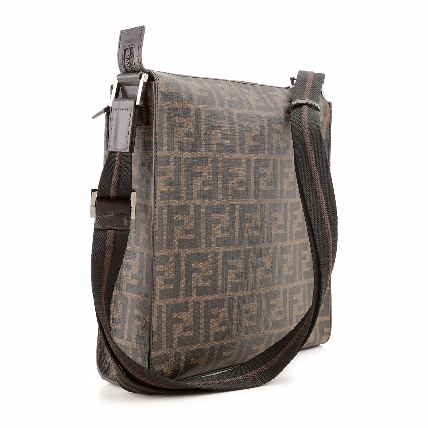 【包邮包税】fendi/芬迪 男士烟草色双flogopvc/牛