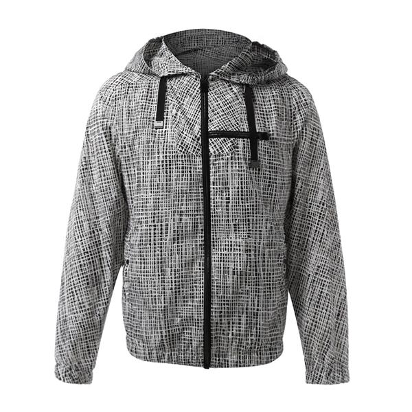 balenciaga/巴黎世家 男士外套 锦纶抽象格纹印花连帽男士夹克