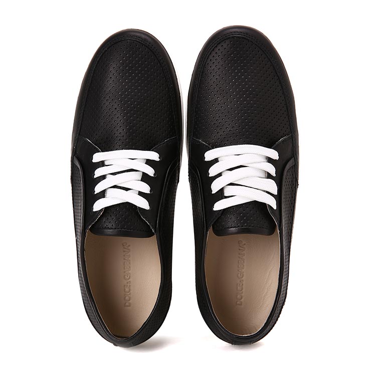 dolce&gabbana/杜嘉班纳男士休闲鞋-男士黑色时尚运动皮鞋