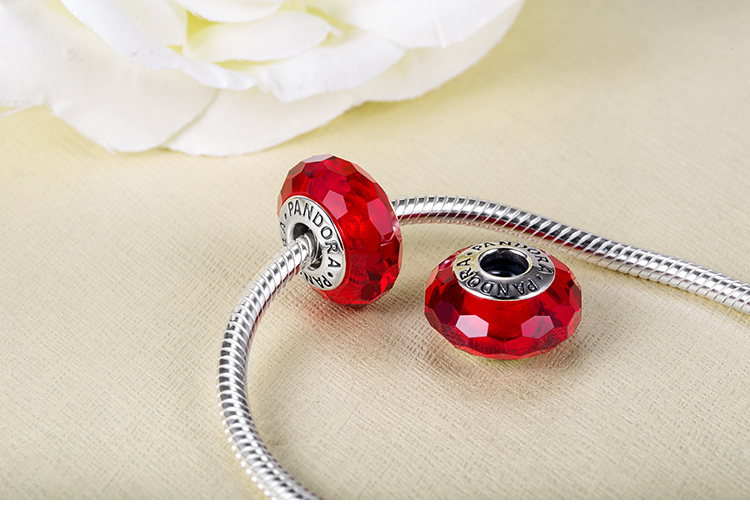 pandora/潘多拉 红色琉璃珠成品 手链590702hv 791066 手链17cm