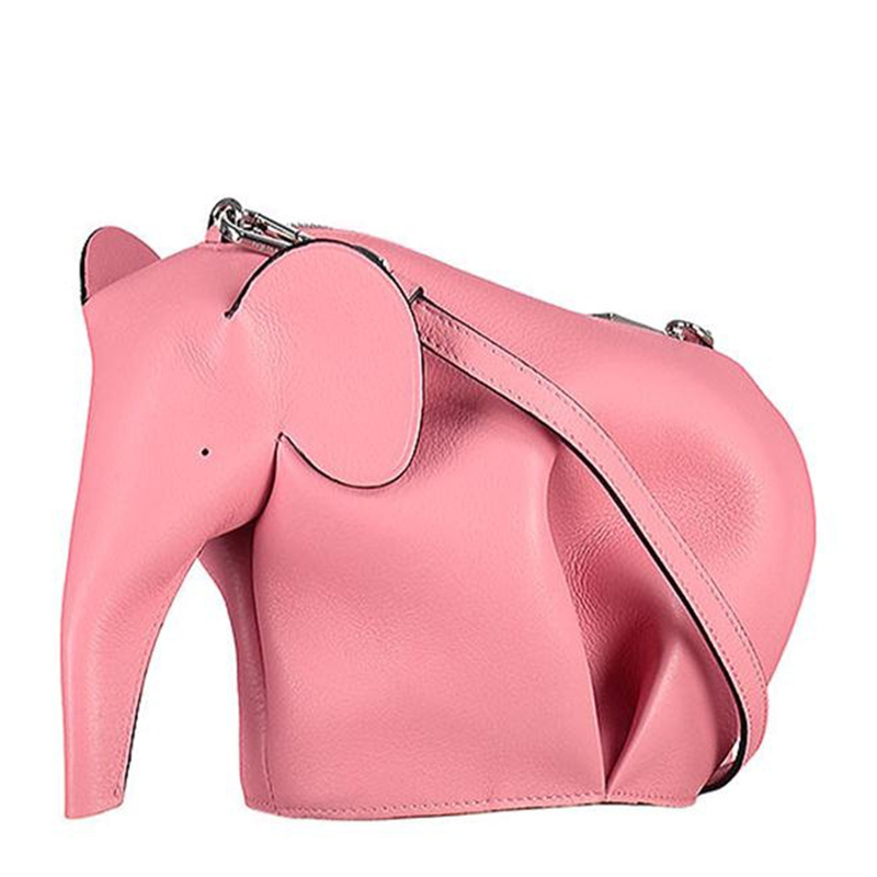 loewe/罗意威 女士粉色真皮大象斜挎单肩包 19930 m93 3900