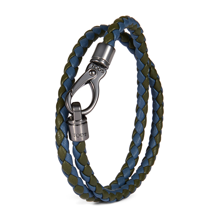 【18秋冬新品】tods/托德斯男士蓝色手镯/手链mycolors皮革手链