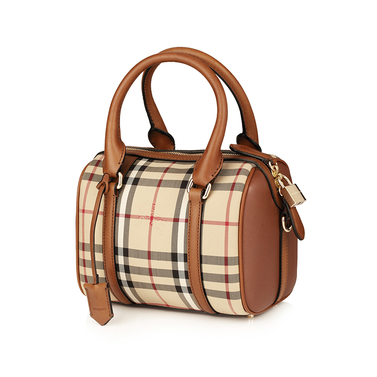 burberry/博柏利 女士帆布/配皮经典款手提包