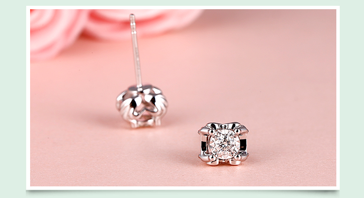 alice/爱丽丝 2016新品18k金钻石耳饰 女款耳钉 天鹅梦境—相约