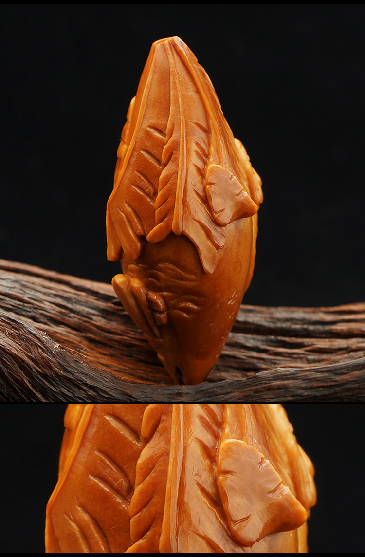 yanganghediao/颜刚核雕 老油核雕刻狗单粒 文玩老油核单核单籽 宽19*