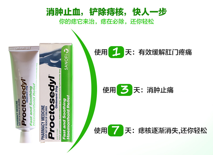 【包郵包稅】proctosedyl 痔瘡膏30g 針對內痔外痔混合痔肛裂等 快速