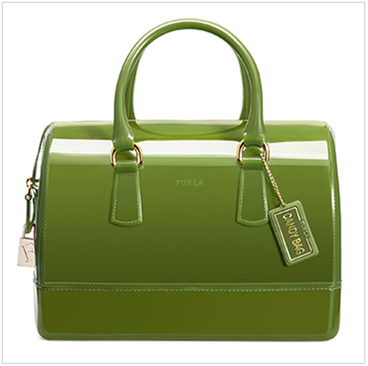 furla 芙拉 女士绿色pvc大号糖果果冻手提包